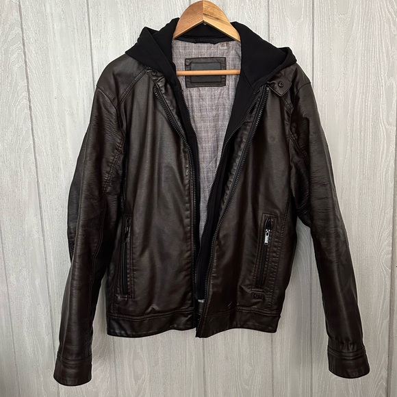 Men’s Calvin Klein Faux Leather Jacket - Picture 1 of 13